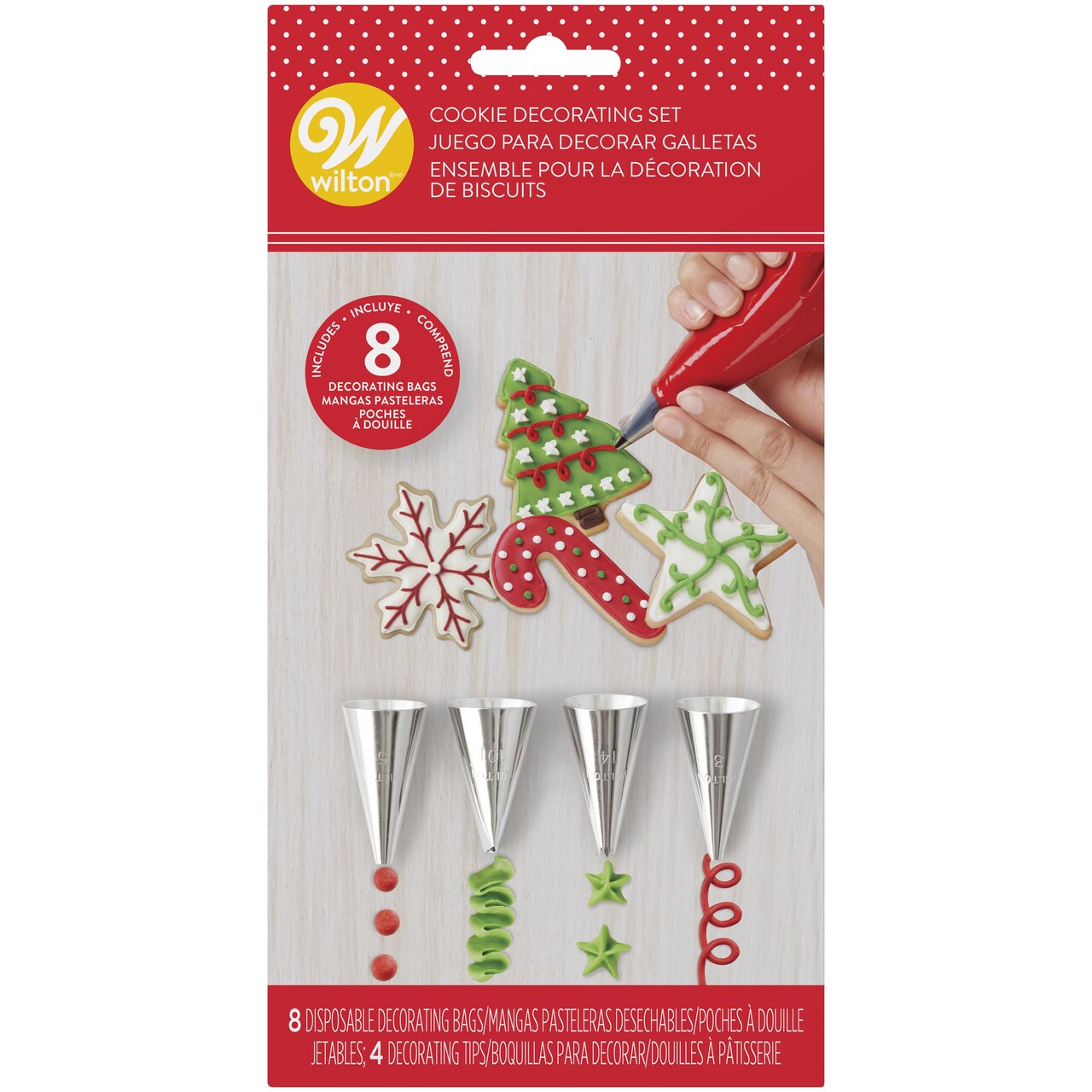 Wilton Cookie Decorating Set 12pcs-8 Decorating Bags & 4 Design Tips